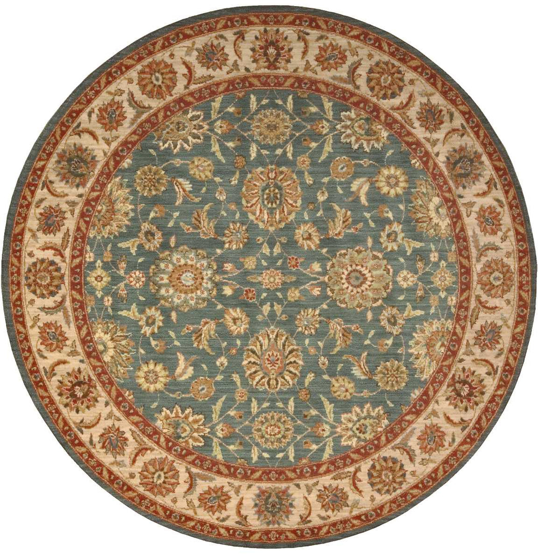 Nourison Living Treasures LI05 Blue 6' Round Area Rug LI05 Aqua