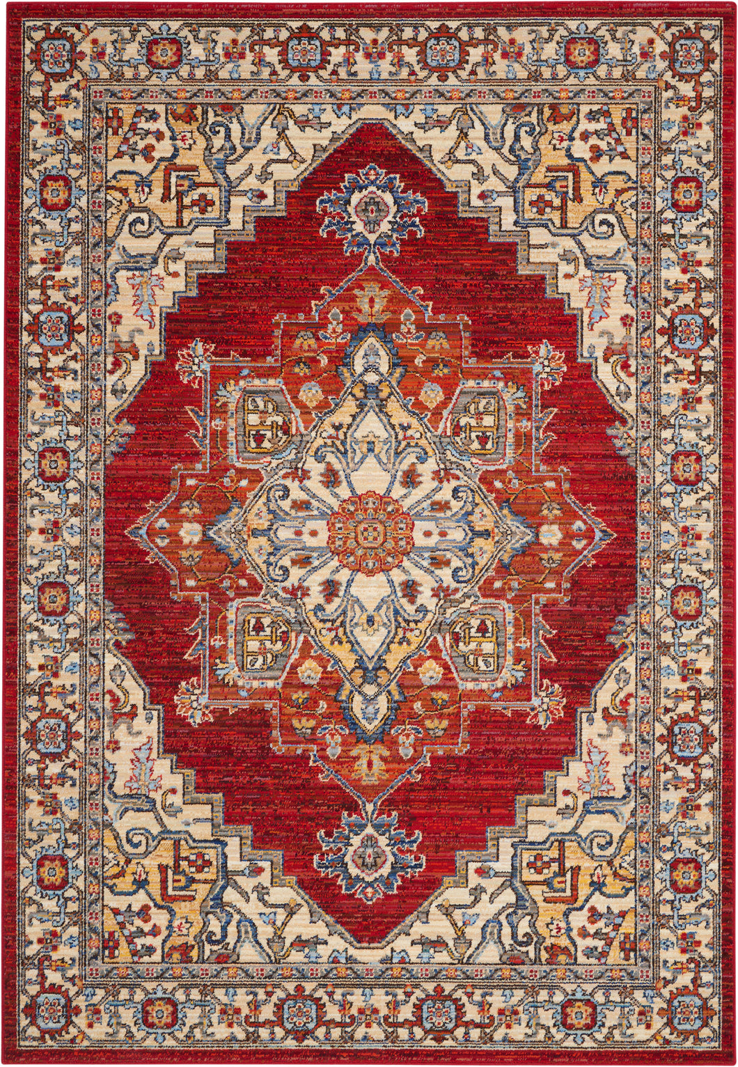 Nourison Majestic 6'x8' Red Multicolor Persian Area Rug MST05 Red