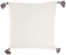 Load image into Gallery viewer, Mina Victory Life Styles Braided Stripe Tassels Grey Throw Pillow SH038 20&quot;X20&quot;
