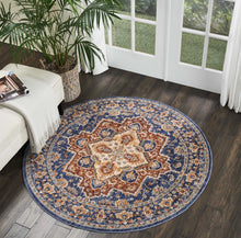Load image into Gallery viewer, Nourison Lagos LAG01 Blue Multicolor 5&#39; Round Area Rug LAG01 Blue
