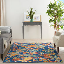 Load image into Gallery viewer, Nourison Allur 5&#39; x 7&#39; Navy Multicolor Area Rug ALR09 Navy Multicolor
