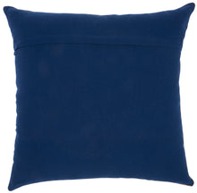 Load image into Gallery viewer, Mina Victory Life Styles Metallic Wavy Lines Navy Throw Pillow ST172 18&quot; x 18&quot;
