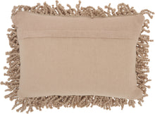 Load image into Gallery viewer, Mina Victory Skinny Fugga Shag Beige Throw Pillow DC105 - Lumbar 14&quot; x 20&quot;
