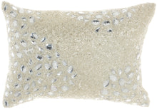 Load image into Gallery viewer, Mina Victory Luminescence Fully Beaded Silver Throw Pillow Z5000 10&quot; X 14&quot;
