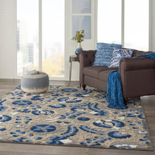 Load image into Gallery viewer, Nourison Aloha 10&#39;x13&#39; Blue Patio Area Rug ALH17 Natural/Blue
