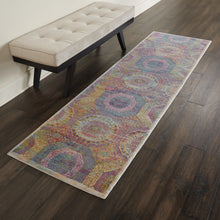 Load image into Gallery viewer, Nourison Ankara Global ANR05 Multicolor 8&#39; Runner Low-pile Hallway Rug ANR05 Multicolor
