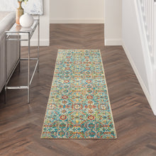 Load image into Gallery viewer, Nourison Allur 8&#39; Runner Turquoise Multicolor Area Rug ALR05 Turquoise Multicolor
