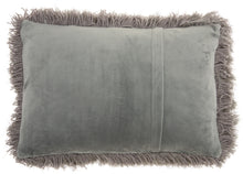Load image into Gallery viewer, Mina Victory Yarn Shimmer Charcoal Shag Throw Pillow TL004 14&quot; x 20&quot;
