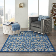 Load image into Gallery viewer, Nourison Aloha 5&#39;x8&#39; Blue Patio Area Rug ALH21 Grey/Blue
