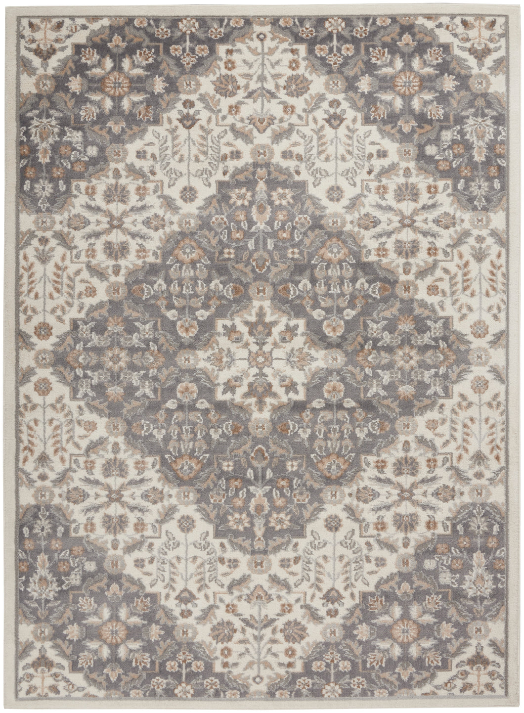 Nourison Elation 9' x 12' Area Rug ETN08 Ivory Grey