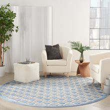 Load image into Gallery viewer, Nourison Aloha 8&#39; Round Area Rug ALH26 Blue/Grey
