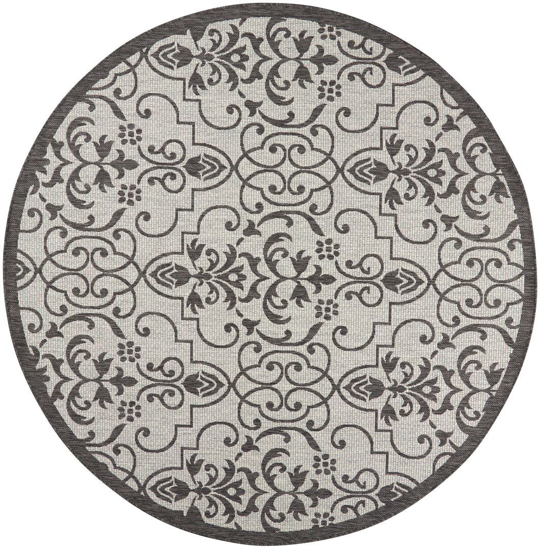 Nourison Country Side 8' Round Area Rug CTR04 Ivory/Charcoal