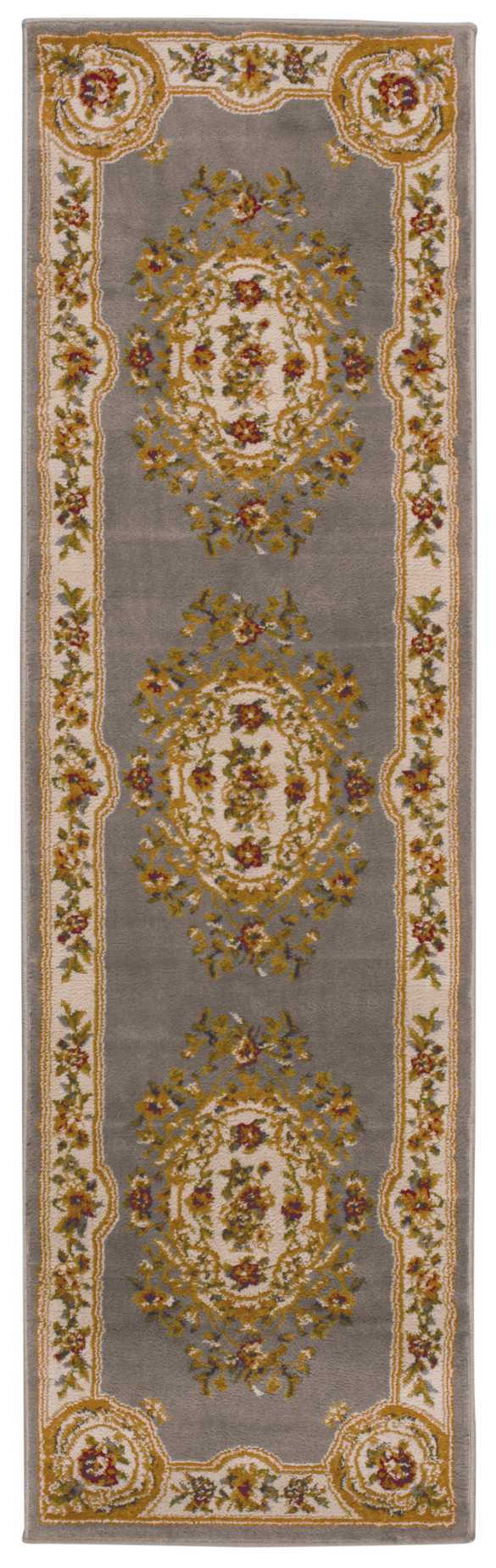 Nourison Paramount PAR37 Grey and Blue 7' Runner Hallway Rug PAR37 Grey/Blue