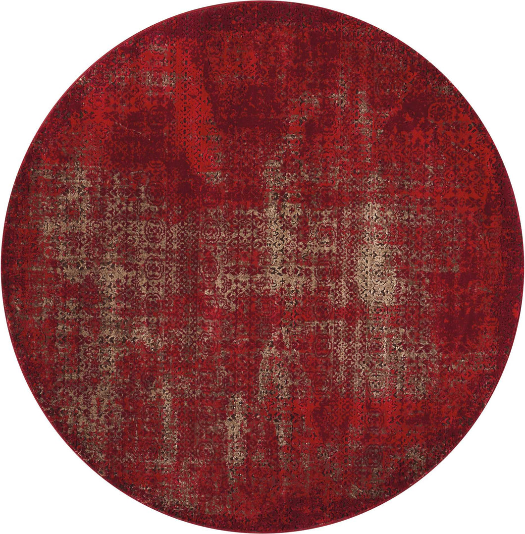 Nourison Karma KRM01 Red 5' Round Area Rug KRM01 Red