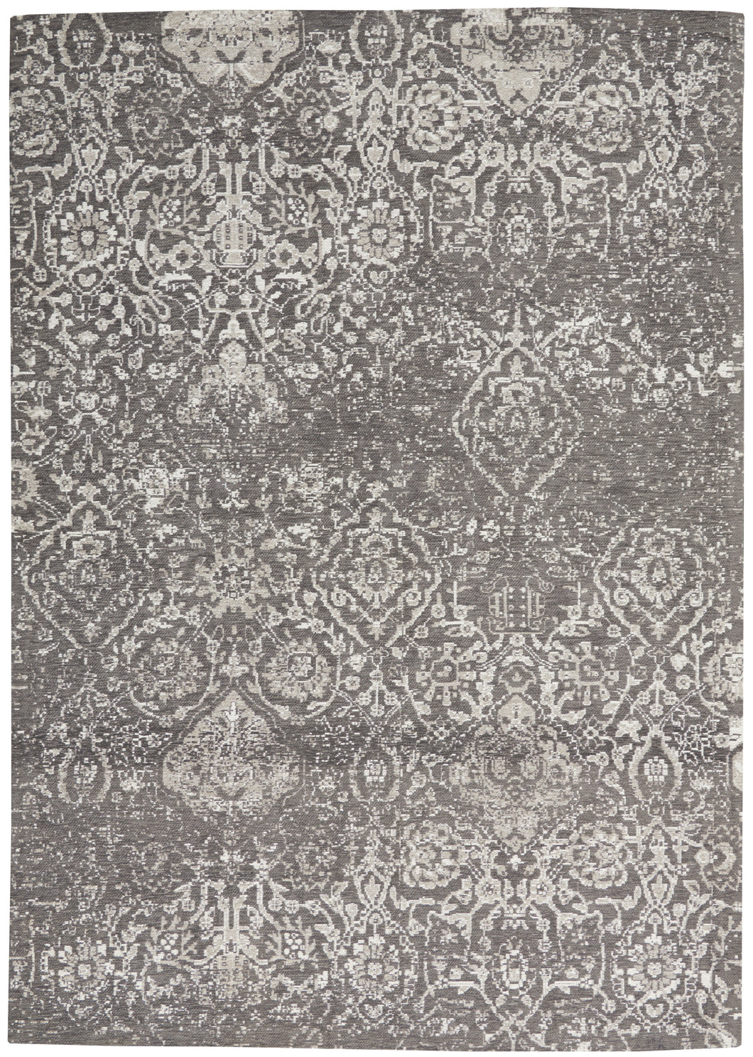 Nourison Damask 4' x 6' Area Rug DAS06 Dark Grey