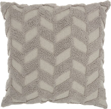 Load image into Gallery viewer, Mina Victory Life Styles Raised Chevron Khaki Throw Pillow GT747 2&#39;X2&#39;
