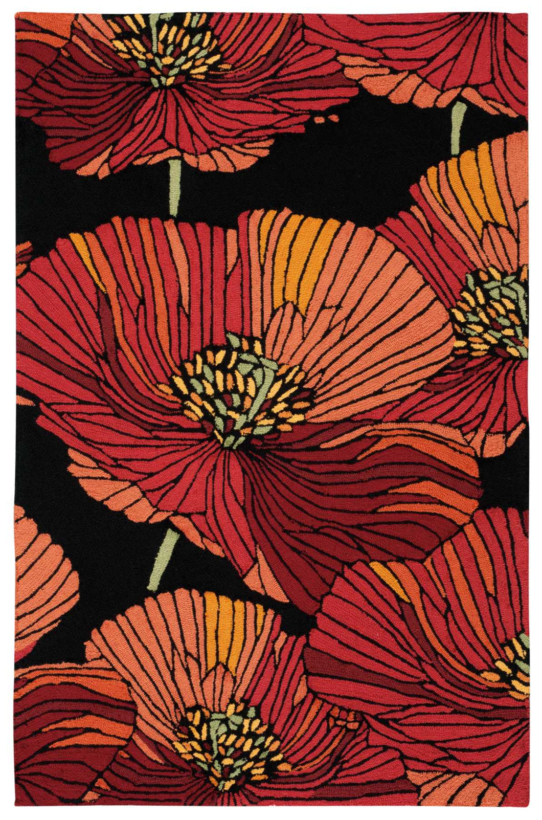 Nourison Fantasy FA24 Black 4'x6' Area Rug FA24 Black