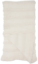 Load image into Gallery viewer, Mina Victory Knit Faux Fur Stripes Ivory Throw Blanket VV190 50&quot;X60&quot;
