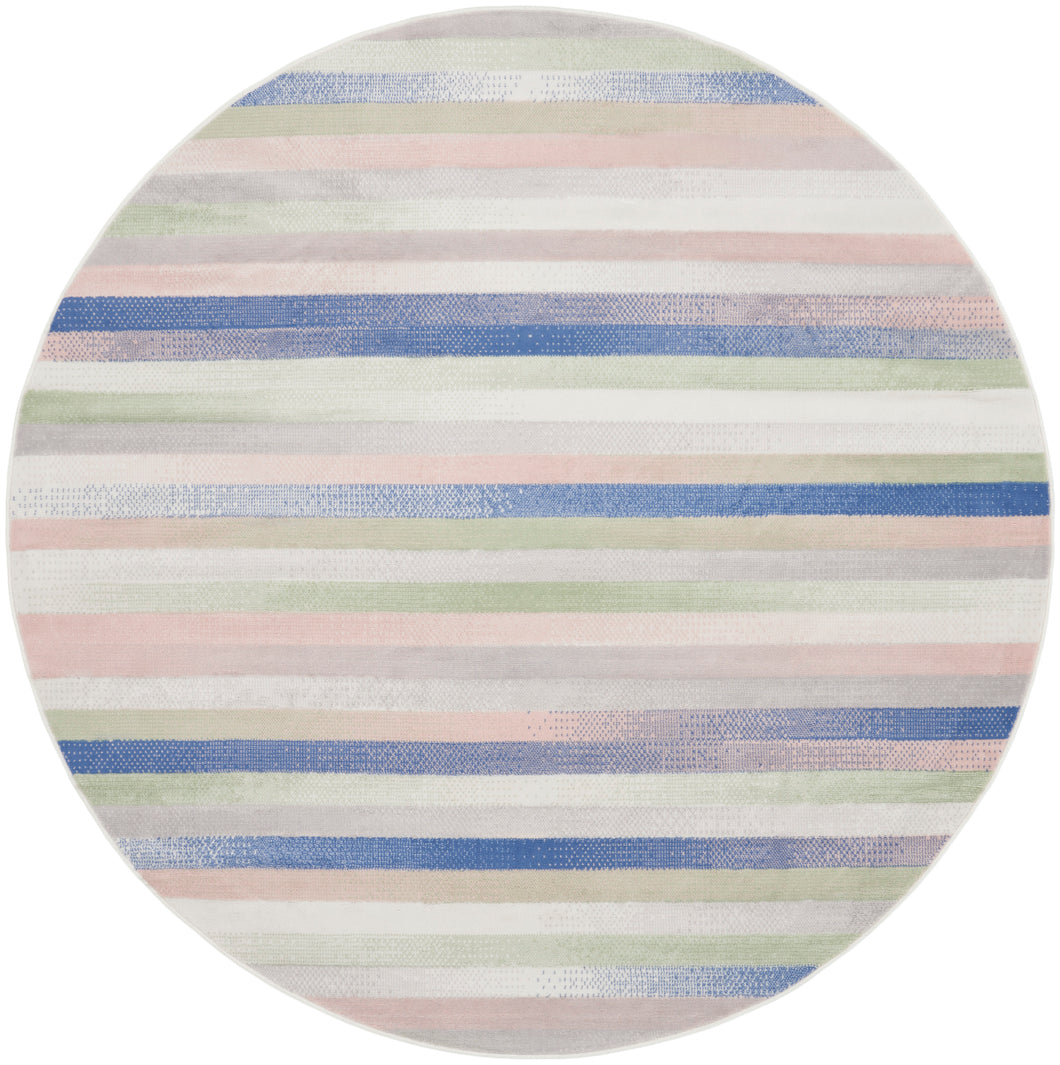 Nourison Whimsicle 5' Round Area Rug WHS12 Ivory Multicolor