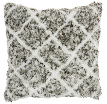 Load image into Gallery viewer, Mina Victory Life Styles Sprinkle Dye Lattice Charcoal Throw Pillow DL902 24&quot; x 24&quot;
