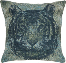 Load image into Gallery viewer, Mina Victory Tiger Indoor/Outdoor Multicolor Throw Pillow AS707 20&quot;X20&quot;
