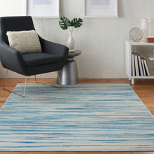 Load image into Gallery viewer, Nourison Jubilant JUB04 Teal Blue and White 6&#39;x9&#39; Beach Area Rug JUB04 Blue
