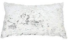 Load image into Gallery viewer, Mina Victory Fur Faux Fur Sequins White Silver Throw Pillow VV201 14&quot; x 20&quot;
