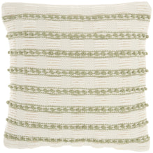 Load image into Gallery viewer, Mina Victory Life Styles Woven Lines and Dots Sage Throw Pillow GC384 18&quot;X18&quot;
