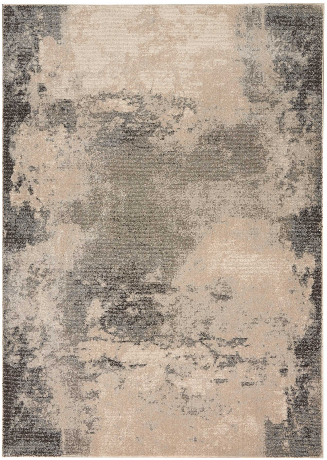 Nourison Maxell MAE13 Grey and White 5'x7' Area Rug MAE13 Ivory/Grey