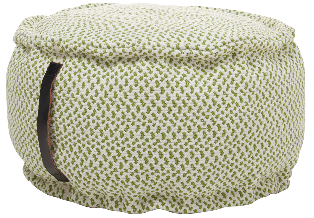 Mina Victory Outdoor Pillows Green Woven Pouf AS220 20