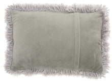 Load image into Gallery viewer, Mina Victory Lush Yarn Light Grey Shag Throw Pillow TL003 14&quot;X20&quot;

