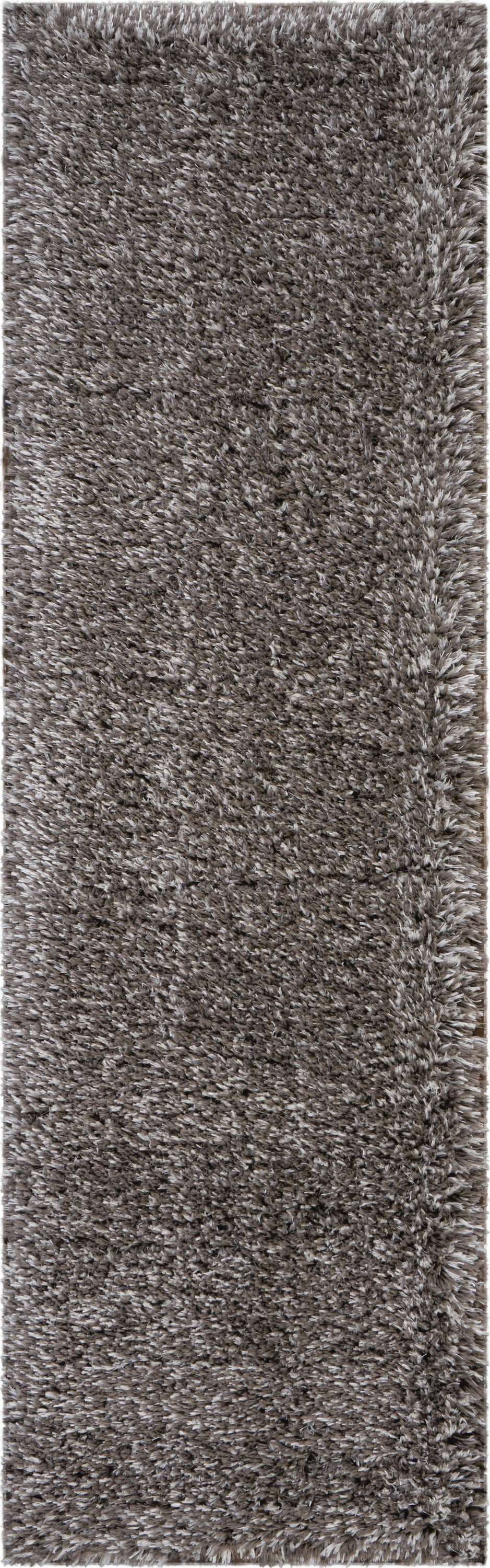 Nourison Luxe Shag LXS01 Charcoal Grey 8' Runner Hallway Rug LXS01 Charcoal