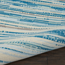 Load image into Gallery viewer, Nourison Jubilant JUB04 Teal Blue and White 8&#39;x10&#39; Large Low-pile Rug JUB04 Blue
