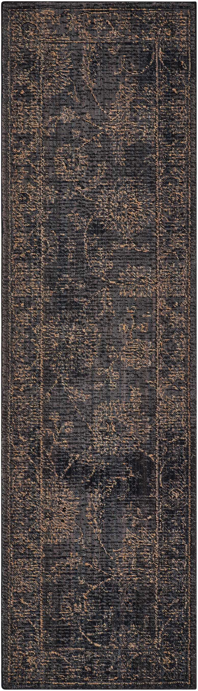 Nourison 2020 NR202 Charcoal 11' Runner Area Rug NR202 Charcoal