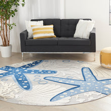 Load image into Gallery viewer, Nourison Aloha 8&#39; Round Area Rug ALH24 Blue/Grey
